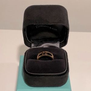 Authentic Tiffany & Co. Atlas Open Ring Band Eternity 18K Rose Gold 7 mm